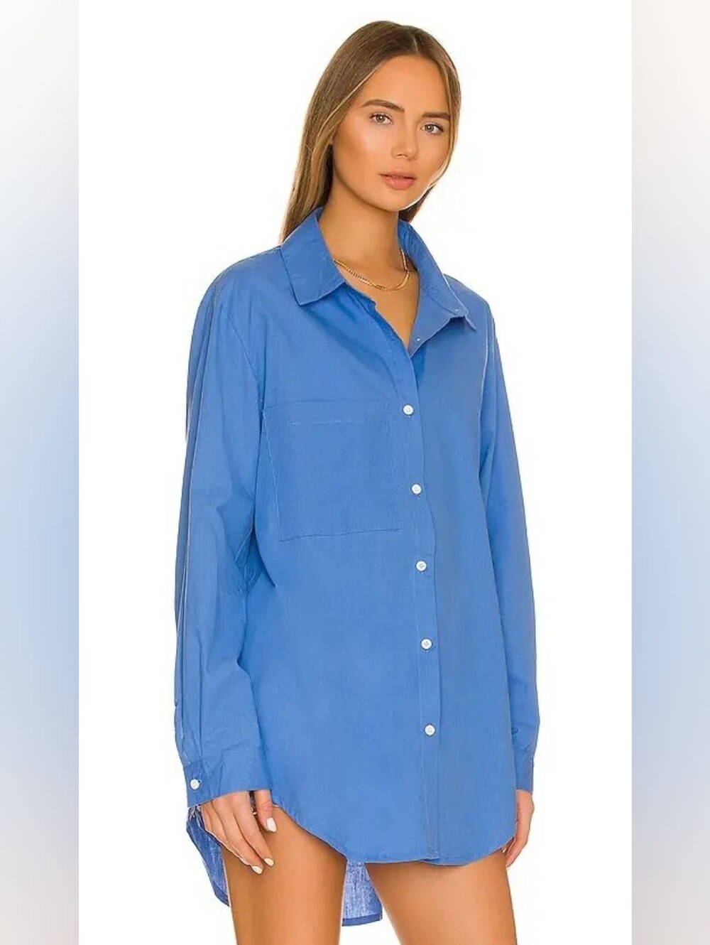 NWT SNDYS. Bello Button Up, Blue, Size Small